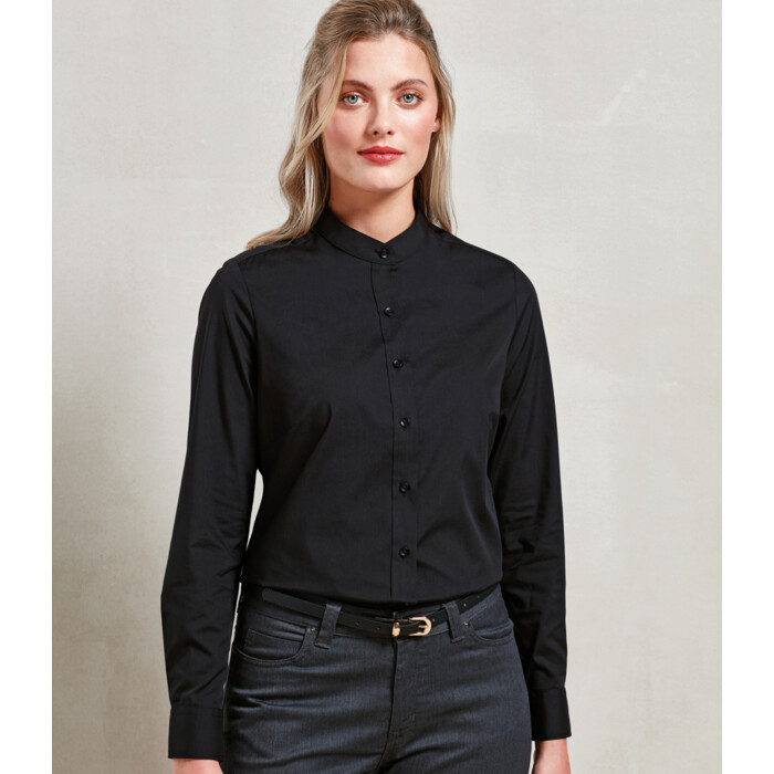 Premier Ladies Banded Collar Grandad Shirt Thumbnail