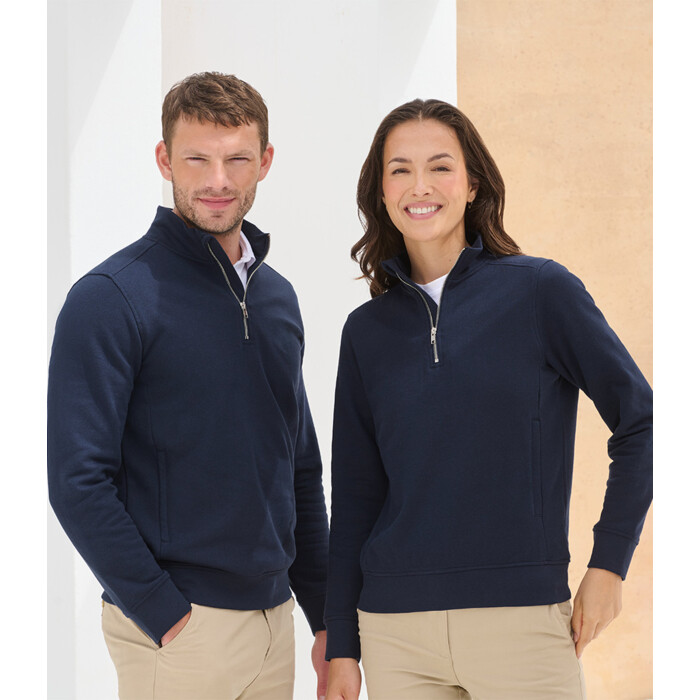 Henbury Unisex Sustainable 1/4 Zip Sweatshirt Thumbnail