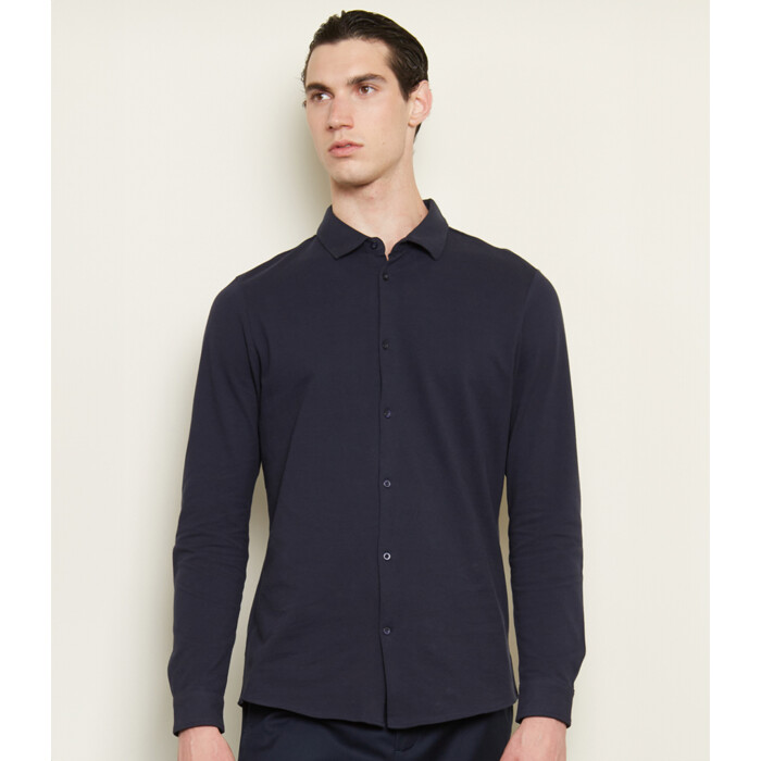 NEOBLU Basile Organic Cotton Long Sleeve Piqué Shirt Thumbnail