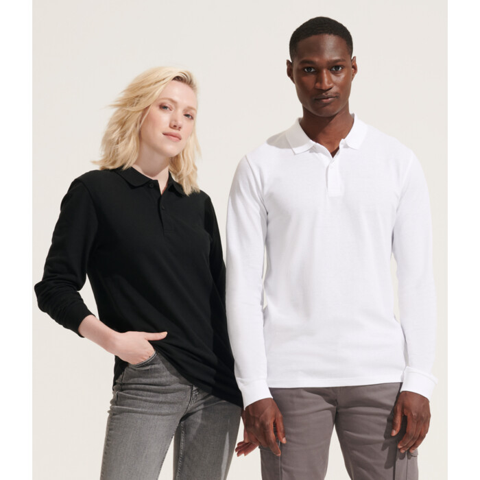 SOL'S Unisex Planet Long Sleeve Piqué Polo Shirt Thumbnail