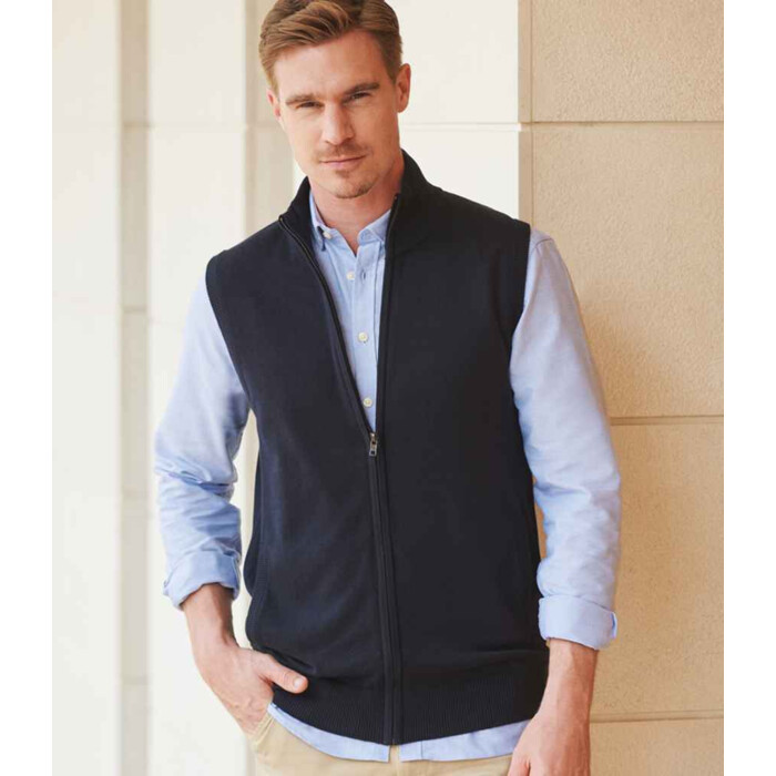 Henbury Sleeveless Zip Through Jumper Thumbnail