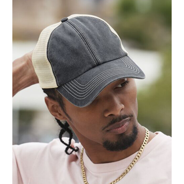 Beechfield 6 Panel Vintage Trucker Cap Thumbnail