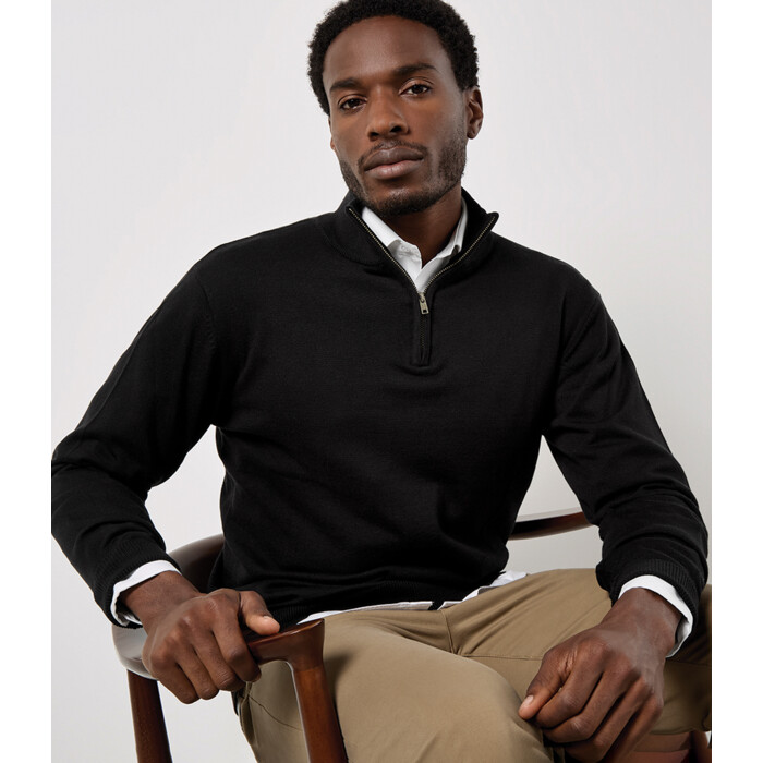 Kustom Kit Regular Fit Arundel 1/4 Zip Sweater Thumbnail