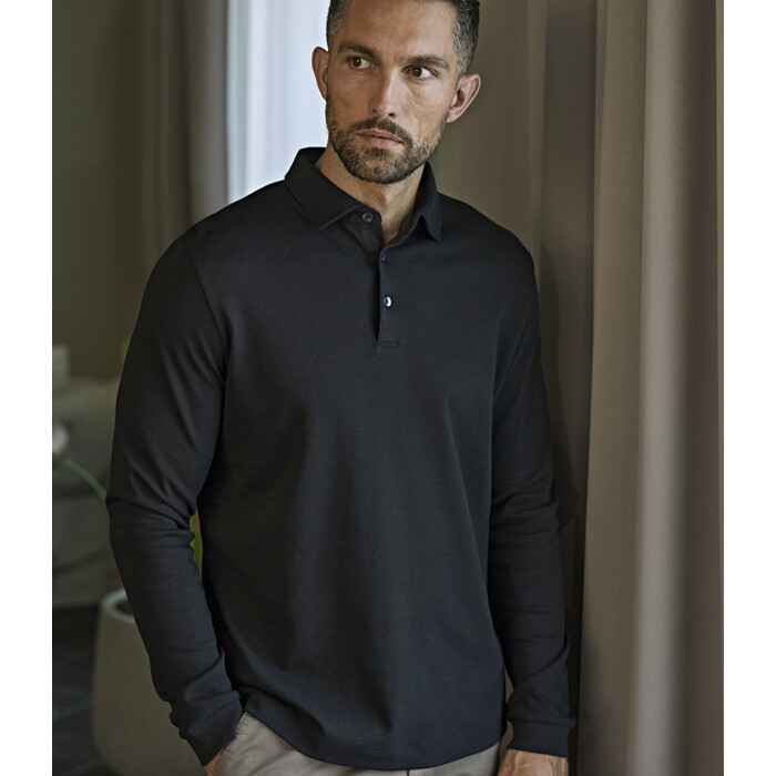 Tee Jays Pima Cotton Long Sleeve Polo Shirt Thumbnail