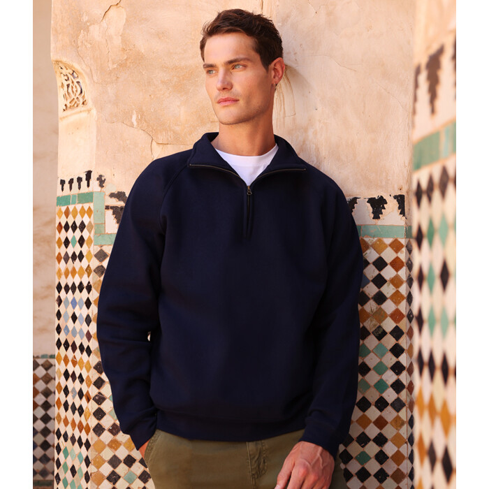 Fruit of the Loom Iconic Premium Zip Neck Sweatshirt Thumbnail