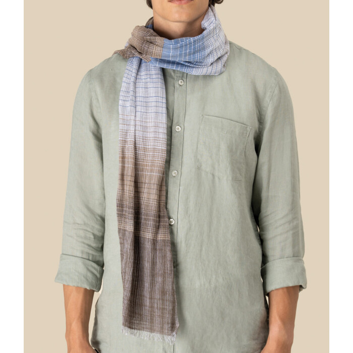 Spasso Brown Double Striped Scarf Thumbnail
