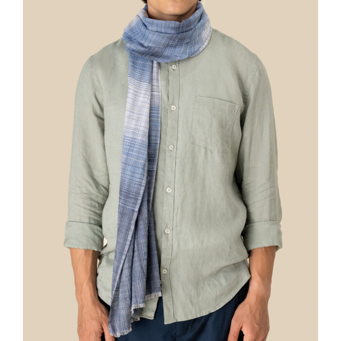 Spasso Blue Classic Check Scarf Thumbnail