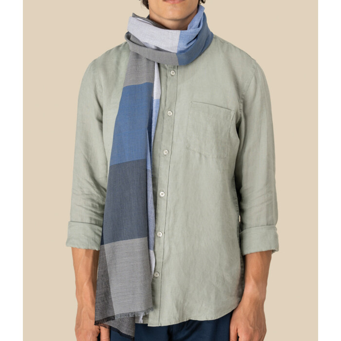 Spasso Blue Check Scarf Thumbnail