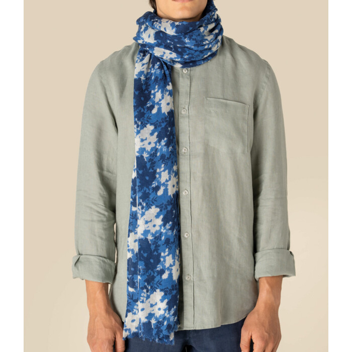 Spasso Blue Floral Scarf Thumbnail