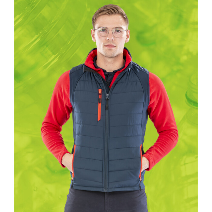 Result Genuine Recycled Black Compass Padded Gilet Thumbnail